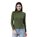 TWIN BIRDS Women Cotton Turtle Neck Ribbed
