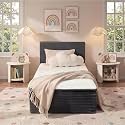 Twin Boneless Bed Frame with Mattress, 16 Inch Memory Foam Mattress with Plush Fabric Upholstered Bed Frame Platform, No Assembly Required,Cool Night &amp; Relieve Pressure with Medium Support, Grey