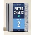 Twin Fitted Sheet - Pack of 2 Single Fitted Bottom Sheet Only - Steel Blue