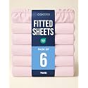 Twin Fitted Sheet - Pack of 6 Single Fitted Bottom Sheet - Lavender Pink