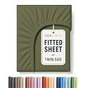 Twin Fitted Sheet - Single Fitted Sheet Only - Deep Pockets - Sage Green