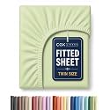 Twin Fitted Sheet - Single Fitted Sheet Only - Cooling - Light Sage Green