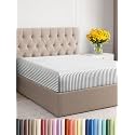Twin Fitted Sheet - Single Fitted Sheet Only - Deep Pockets - Grey Stripes