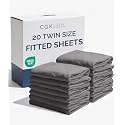 Twin Fitted Sheet - Single Fitted Sheet Only - Deep Pockets - Dark Grey
