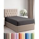 Twin Fitted Sheet - Single Fitted Sheet Only - Deep Pockets - Charcoal