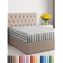 Twin Fitted Sheet - Single Fitted Sheet Only - Deep Pockets - Grey Stripes