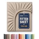 Twin Fitted Sheet - Single Fitted Sheet Only - Cooling - Heathered Beige