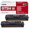 Twin Pack 075H 075 MF660 LBP640 Replacement for Canon 075 075H Toner Cartridge Compatible with Canon Color imageclass MF665Cdw, MF663Cdw, MF662Cdw, LPB647Cdw, LBP646Cdw Printer（2 Black）