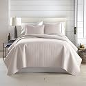 Twin Quilt Bedding Set with 1 Matching Quilted Pillow Sham, Natural Beige