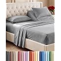 Flex Top Split Head King 4 Piece Sheet Set - Ultra-Soft - Heathered Grey