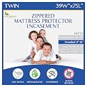 Twin Size Zippered Bed Bug Mattress Protector Waterproof Encasement Hypoallergenic Premium Bedbug Cover White