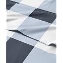 Twin XL 3 Piece Striped Sheet Set - Breathable &amp; Cooling - Navy Gingham