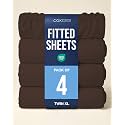 Twin XL Fitted Sheet - College Dorm Room Essentials - Brown