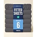 Twin XL Fitted Sheet - College Dorm Room Essentials - Dark Grey