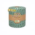 Green & White Cotton Twine 500 Feet – Organic Baker’s Twine, Food Safe Butchers Twine, Gift Wrapping for Crafts, DIY Decor, Spring Packaging