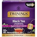 Twinings Blackcurrant Breeze Black Tea Individually Wrapped Bags, 100 Count (Pack of 1), Sweet, Tangy Taste, Caffeinated, Enjoy Hot or Iced, 100 Teabags