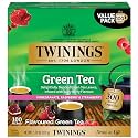 Twinings Green Tea with Pomegranate, Raspberry, &amp; Strawberry Individually Wrapped Bags, 100 Count (Pack of 1), Caffeinated, Enjoy Hot or Iced, 100 Teabags