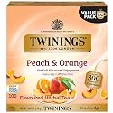 Twinings Peach &amp; Orange Herbal Tea Individually Wrapped Bags, 100 Count (Pack of 1), Juicy &amp; Fruity, Naturally Caffeine-Free, Enjoy Hot or Iced, 100 Teabags