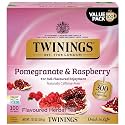 Twinings Pomegranate &amp; Raspberry Herbal Tea Individually Wrapped Bags, 100 Count (Pack of 1), Naturally Caffeine-Free, Enjoy Hot or Iced, 100 Teabags