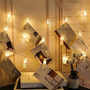 twinkle star 10ft 20 photo clips string lights battery operated fairy string lights with clips for hanging pictures cards artwork warm white