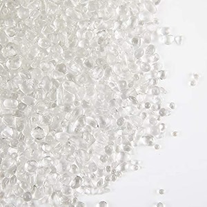 twinkling high luster round fire glass stones marbles pebbles beads gems for fire pit vase fillers crafts aquarium garden decoration 3-6mm 1-pound jar crystal