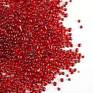 twinkling high luster round fire glass stonesglass marbles pebblesglass beads gems for fire pit vase fillers crafts aquarium garden decoration3-6mm1-pound jar red