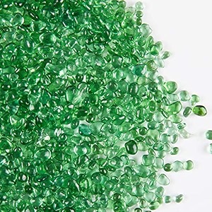 twinkling high luster round fire glass stonesglass marblesglass pebblesglass beads gems for fire pit vase fillers crafts aquarium garden decoration3-6mm1-pound jar light green
