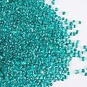 TWINKLING High Luster Round Fire Glass Stones,Glass Marbles Pebbles,Glass Beads Gems for Fire Pit Vase Fillers Crafts Aquarium Garden Decoration,3-6mm,1-Pound Jar (Turquoise)