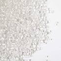 TWINKLING High Luster Round Fire Glass Stones, Marbles, Pebbles, Beads Gems for Fire Pit Vase Fillers Crafts Aquarium Garden Decoration, 3-6mm, 1-Pound Jar (Crystal)