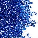TWINKLING High Luster Round Fire Glass Stones, Marbles, Pebbles, Beads Gems for Fire Pit Vase Fillers Crafts Aquarium Garden Decoration, 3-6mm, 1-Pound Jar (Cobalt Blue)