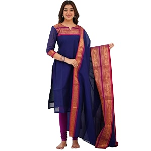 TWINLIGHT Womens Kanchi Cotton Elephant Jaquard Work