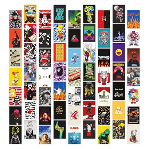 twinster cardboard aesthetic hypebeast web series stickers collage kit set of 63 poster for room decoration home decor items self-adhesive wall size40x60 inches