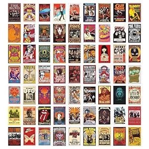 twinster cardboard aesthetic rock band stickers collage kit set of 63 poster for room decoration home decor items self-adhesive wall size40x60 inches