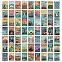 Twinster Aesthetic Travel Stickers Collage Kit, Set of 63 Poster for Room Decoration, Home Décor Items Self-Adhesive Wall Stickers Size:4.0x6.0 inches