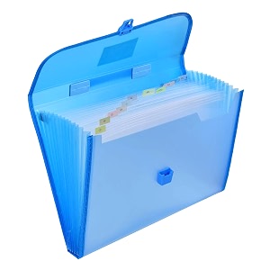 twinster expanding file folder with 13 pockets accordion style a4 legal document file folder organizer with handle and press lock for students office conferences projects blue