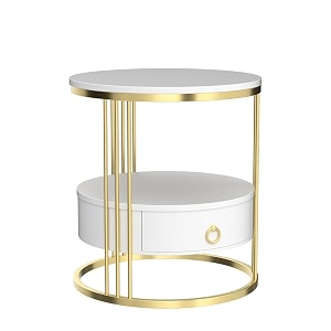 twist home small round table 2 tier wooden end tablebed side tablenightstand for living roombedroomsmall space home dcor living room bedroom furniture-golden white