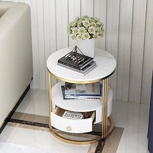 twist home small round side table 2 tier wooden end tablebed side tablenightstand for living roombedroomsmall space home dcor living room bedroom furnitures white1