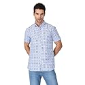 Twist Men39s White Printed Luxurious Linen Half