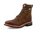 Twisted X Lacer 8in CellStretch Men's Distressed Saddle/Cognac Work Boot