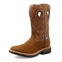 Twisted X Men's 12" Western Work Boot, Square Toe, Dark Brown &amp; Tan, 13 D