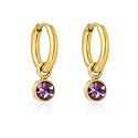 Twistylocks 18K Gold Plated Purple Lights Charm Hoop Earrings for Girls | Hypoallergenic Lever-Back Clasp Kids Earrings | Surgical Steel | Safe for Sensitive Ears | Baby Toddler Girl Gift