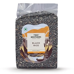 two brothers black rice 1 kg  unpolished nutrient-rich organic high fiber low glycemic index
