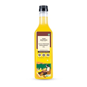 two brothers india39s only certified glyphosate free groundnut oil 1l  cold pressed kacchi ghani  unrefined single-filtered  natural shengdana oil for cooking amp frying  rich nutty aroma  mungfali tel