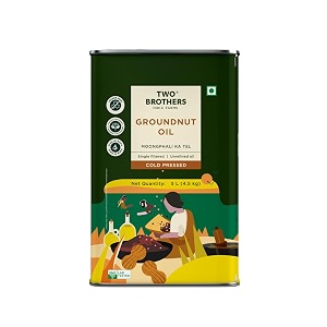 two brothers india39s only certified glyphosate free groundnut oil made using farm grown groundnutscold-pressed and single-filtered oil for healthier cookingkacchi ghanimara chekku natural and unrefined 5 litres tin can