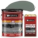 Two-Component Epoxy Floor Paint Kit, 4 Gallon Self-Leveling &amp; Roller Coating All-In-One, Silver Gray,100% Solids Content, 6H Hardness, Long-Lasting Wear Resistance, Compatible with decorative color flakes.