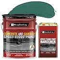 Two-Component Epoxy Floor Paint Kit, 4 Gallon Self-Leveling &amp; Roller Coating All-In-One, Bright green,100% Solids Content, 6H Hardness, Long-Lasting Wear Resistance, Compatible with decorative color flakes