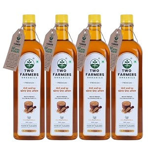two farmers organics kacchi ghani yellow mustard oil cold-pressed amp unrefined  extra virgin peeli sarso oil  4l pack