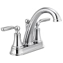 Delta Faucet Woodhurst Centerset Bathroom Faucet, Chrome 2-Handle Bathroom Faucet, Delta Bathroom Sink Faucet, Metal Push-Pop Drain Assembly, Chrome 2532LF-MPU