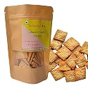 two little birds Cheese &amp; Herbs Crackers - Italian Herbs and Cheese Flavoured| Baked Not Fried| Eggless, Handmade, Freshly Baked Snacks Chips| No Added Preservatives or Palm Oil| 120Grams (Pack of 1)