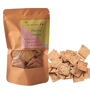 two little birds flaxseed crackers - made with healthy flaxseeds  baked not fried eggless handmade freshly baked snacks chips  no added preservatives or palm oil  120 grams pack of 1